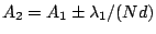 $A_2 =
A_1 \pm \lambda_1 / (Nd)$
