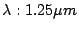 $\lambda :1.25 \mu m$