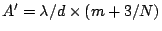 $A' = \lambda/d \times (m + 3/N)$