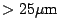 $> 25 \mu\mbox{m}$